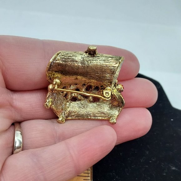 Gold Treasure Box with Rhinestones - Picture 2 of 5